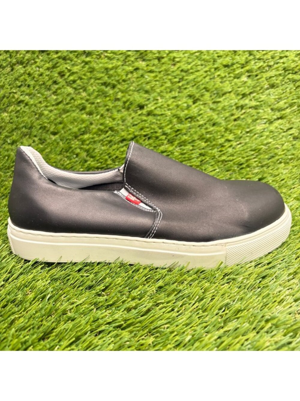 Mellow Walk Jessica Womens Size 5 Black Steel Toe Safety Work Slip-On Shoes